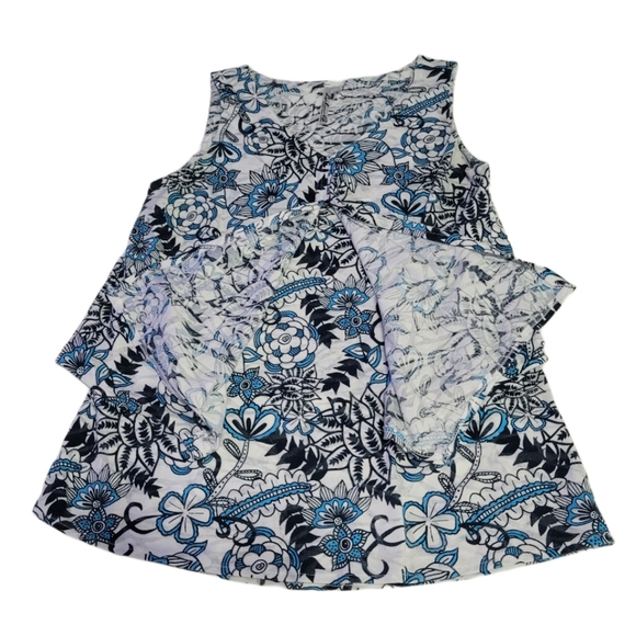 Lulu B Women's Size Small Pullover Swing Tank  Layered with Floral Overlay - Picture 7 of 10